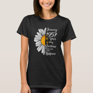 Januari Flickor 1957 66:e födelsedagen 66 år gamma T Shirt