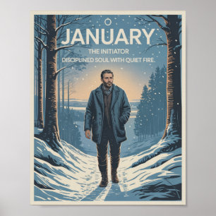 Januari född spädbarn poster