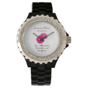 Januari Födelsemånad Flora Elegant för blomkorgen Armbandsur