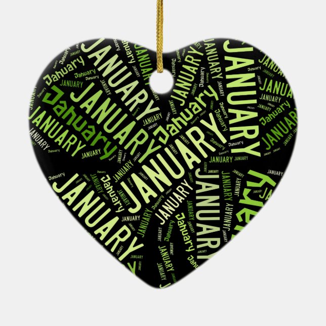 Januari Fyrklöver Julgransprydnad Keramik (Baksidan)