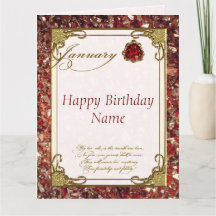 Januari Garnet Birthstone 8.5X11 Birthday