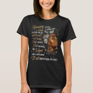 januari Girl Afro Locs Girl Black Women Birt T Shirt