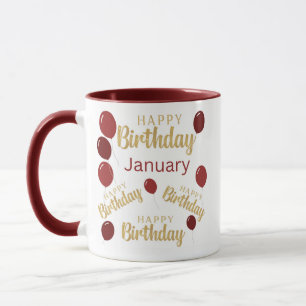 Januari grattis på födelsedagen Mugg