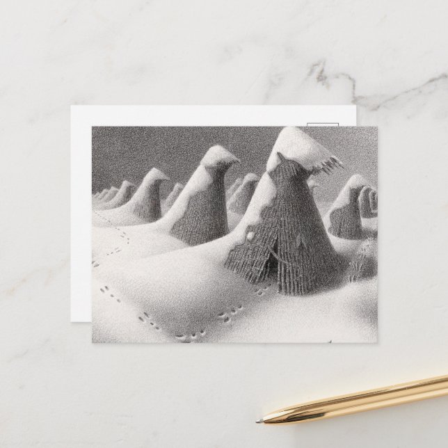 Januari, Iowa av Grant Wood Helg Vykort (Fram/Back In Situ)