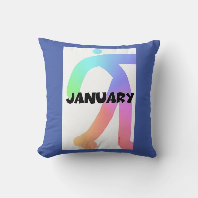 JANUARI MÅNADERS MONOGRAM KUDDE (Framsida)