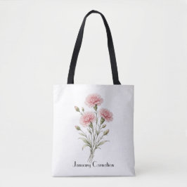 Januari Nejlikor Blommor Tygkasse