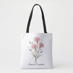 Januari Nejlikor Blommor Tygkasse