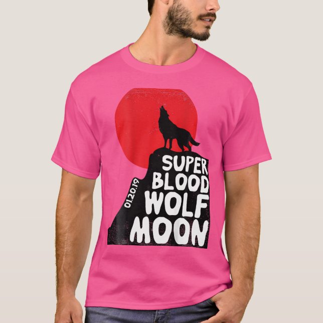Januari Varg Måne Lunar Eclipses T Shirt Astronomy (Framsida)