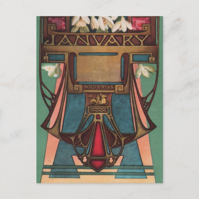 Januari - Vattumannen Vykort (Framsida)