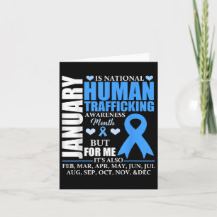 Januari Vi Bära Blue Ribbon Human Trafficking Awar Kort