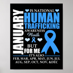 Januari Vi Bära Blue Ribbon Human Trafficking Awar Poster