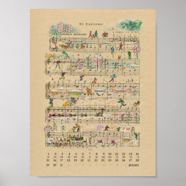 Januarie Glad Anteckningar Kalender 2022 Poster