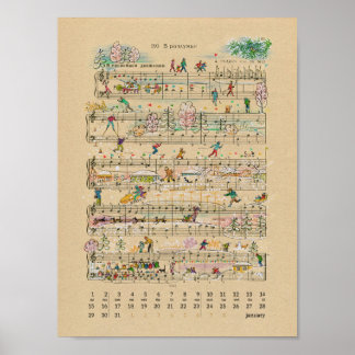 Januarie Glad Anteckningar Kalender 2022 Poster