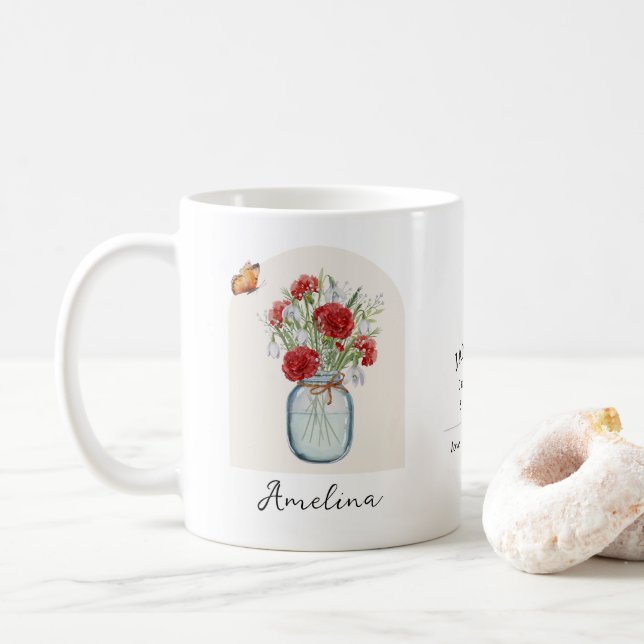 Januarifödelsemånadsblommamugg Kaffemugg (Med munk)