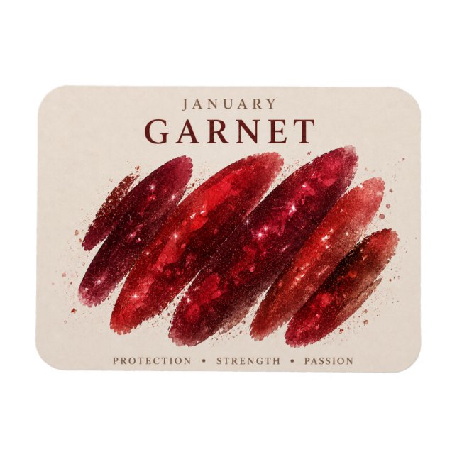 Januarifödelseten Garnet Konst Magnet (Horisontell)