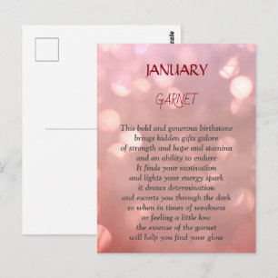Januarifödelsten Granat design Postkort Vykort