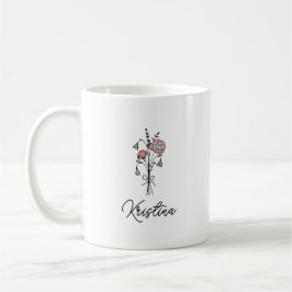 Januaris födelseblomma & Elegant namn i skrivstil Kaffemugg