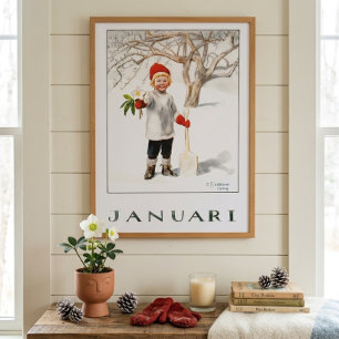 Januarivinterkung Illustration av Elsa Beskow Poster