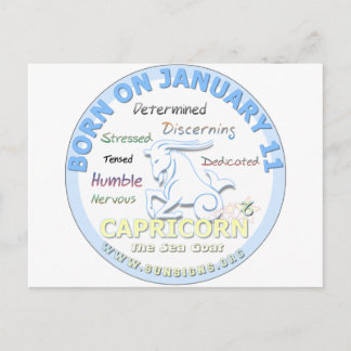 January 11th Birthday - Capricorn Vykort