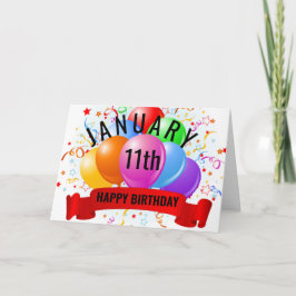 January 11th Birthday Kort