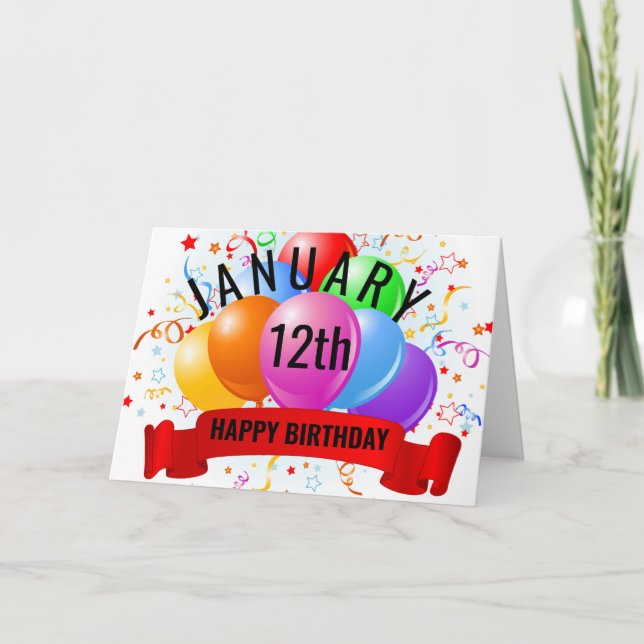 January 12th Birthday  Kort (Framsida)