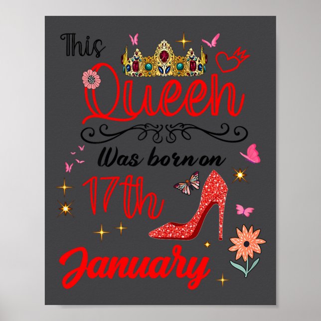 January 17 Birthday This Queen Was Born On January Poster (Framsidan)