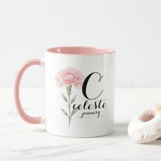 January Birth Flower Mug – Pink Carnation Gift Mugg
