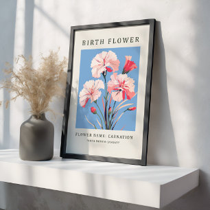 January Birth Month Flower Market Canvastryck