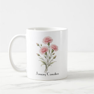 January Carnation Flowers  Kaffemugg