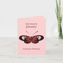 January Red Common Postman Butterfly Illustration Kort