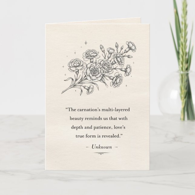 January's Carnation Kort (Framsida)