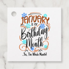 Januendag, hel månad, Bday Party Gåvor Etiketter