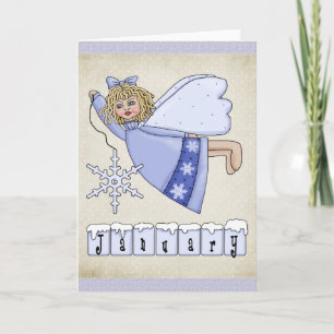 Janugelns svarta hälsningskort kort