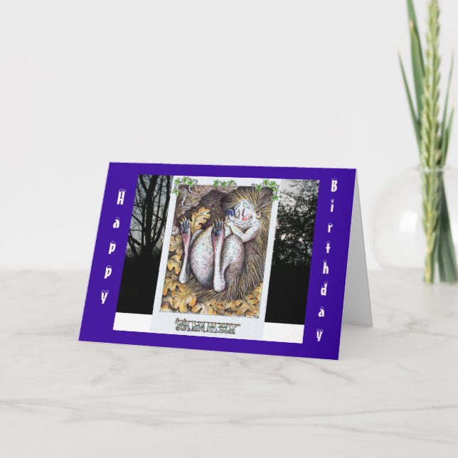 Januthday Card Hedgehog Kort (Framsida)
