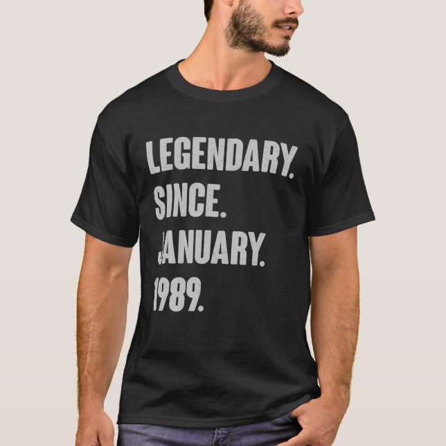 Januthday Gift Vintage Legendary sen Janu T Shirt (Framsida)