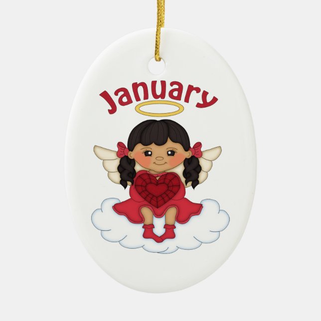 Januthstone Angel Black Julgransprydnad Keramik (Framsidan)