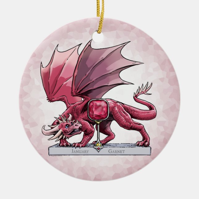 Januthstone Dragon - Garnet Ornament (Framsidan)