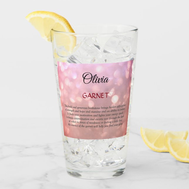 Januthstone Garnet-design Glaskopp (Framsida Ice)