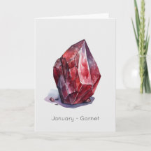 Januthstone Garnet Grattis på födelsedagen kort