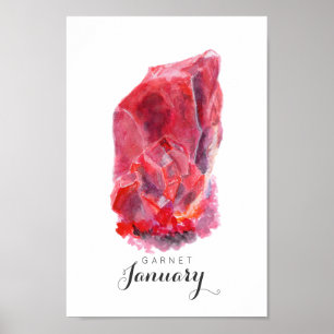 Januthstone - Garnet Watercolor POSTER