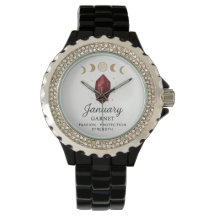 Januthstone Watch - Garnet Crystal Design of