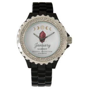 Januthstone Watch - Garnet Crystal Design of Armbandsur