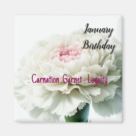 Januthunddags Blooms Carnation and Garnet Magnet