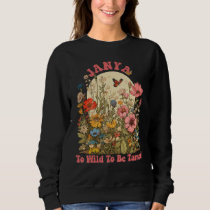 JANYA Namn Cute Retro Girls Wildblomma JANYA Namn T Shirt