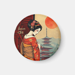 Japan 日 本 maiko geisha pagoda sol magnet