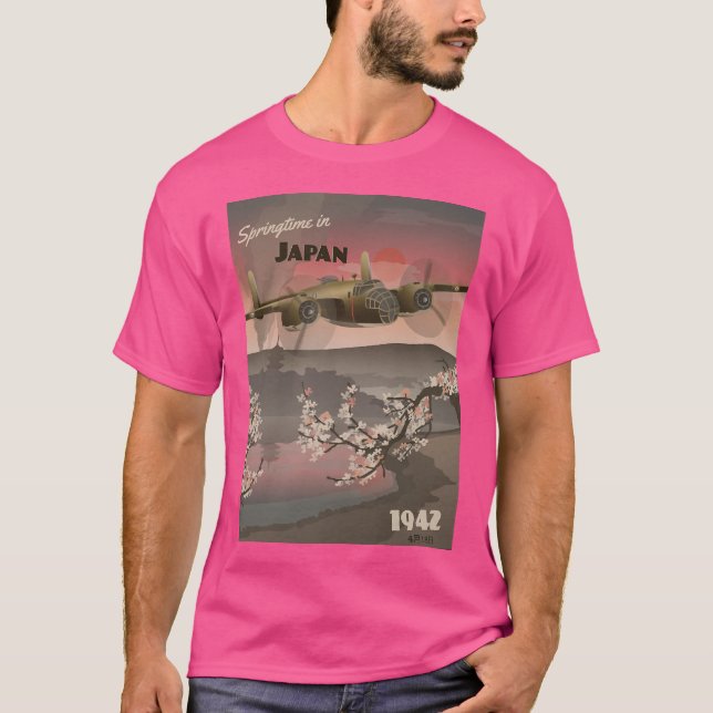 Japan 1942 - Doolittle Raid Travel Poster T Shirt (Framsida)