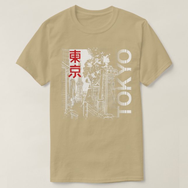 Japan Aesthetic Tokyo Silhouette Retro Japanska Co T Shirt (Design framsida)