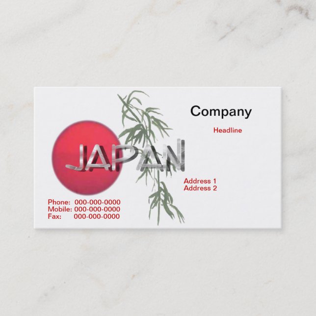 Japan-Affärskort Visitkort (Framsida)