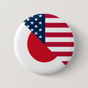 Japan America Flagga Halva japanska USA flagga Knapp
