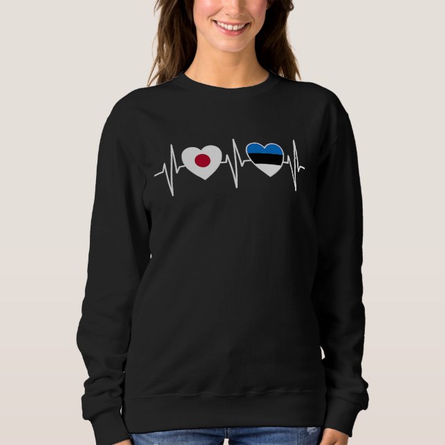 Japan And Estonia Estonian Flag Flags T Shirt (Framsida)